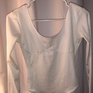 White long sleeve corset bodysuit